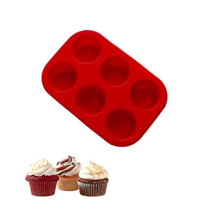 MOLDE DE SILICONA PARA CUPCAKE 6 CAVIDADES